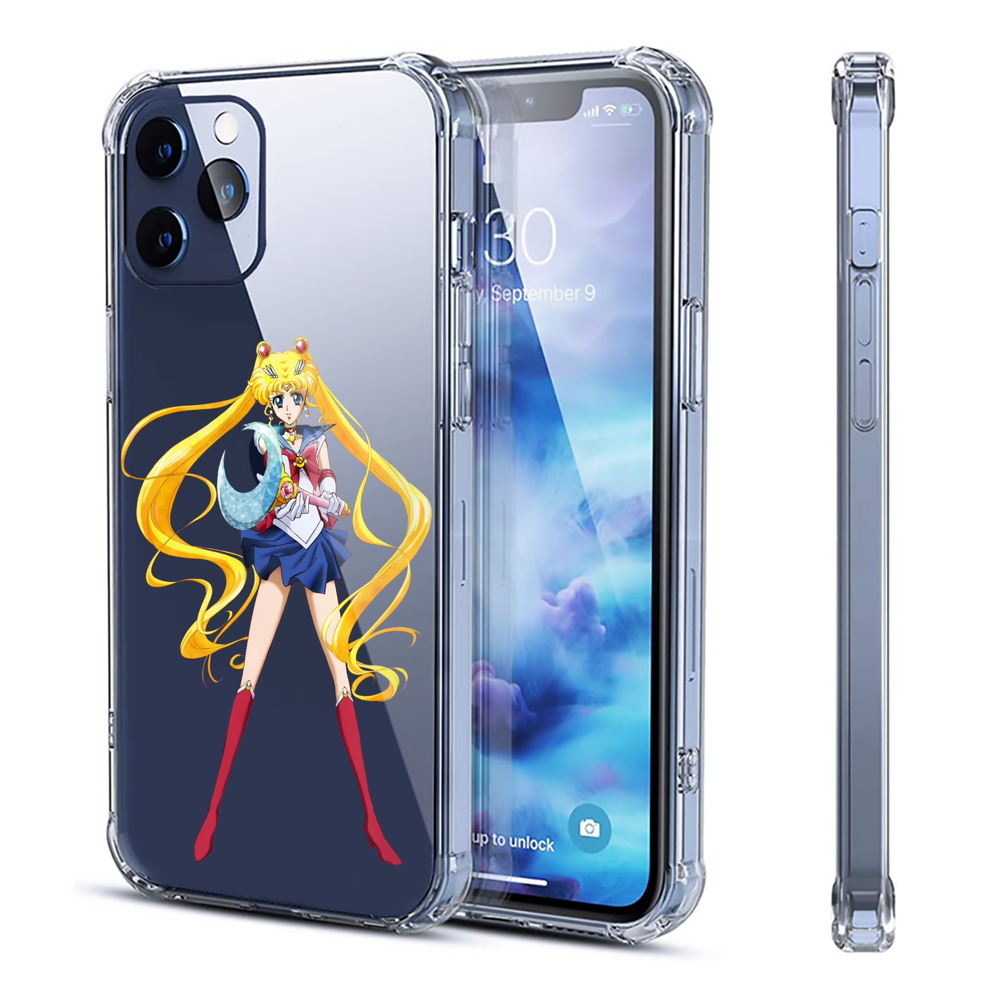 （画像用） 美少女戦士セーラームーン 月野 うさぎ つきの うさぎ Sailor Moon Tsukino Usagi 【iPhone 12シリーズ対応】透明スマホケース（クリアソフトケース）